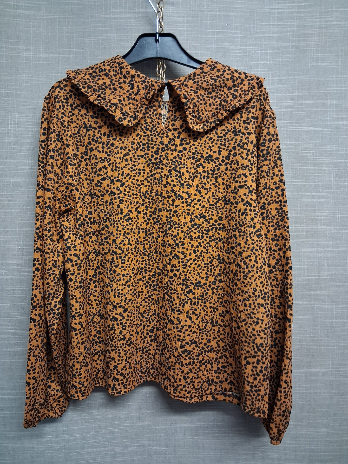 Next Girls Brown Animal Print Peter Pan Collar Top Age 12 Years