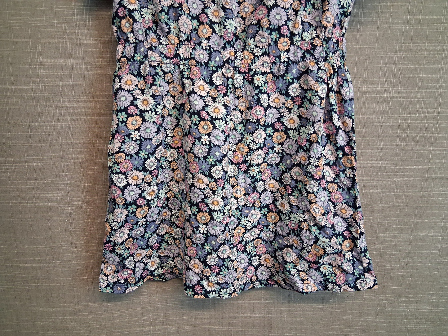 H&M Girls Blue Floral Short Sleeve Dress Age 6-7 Years
