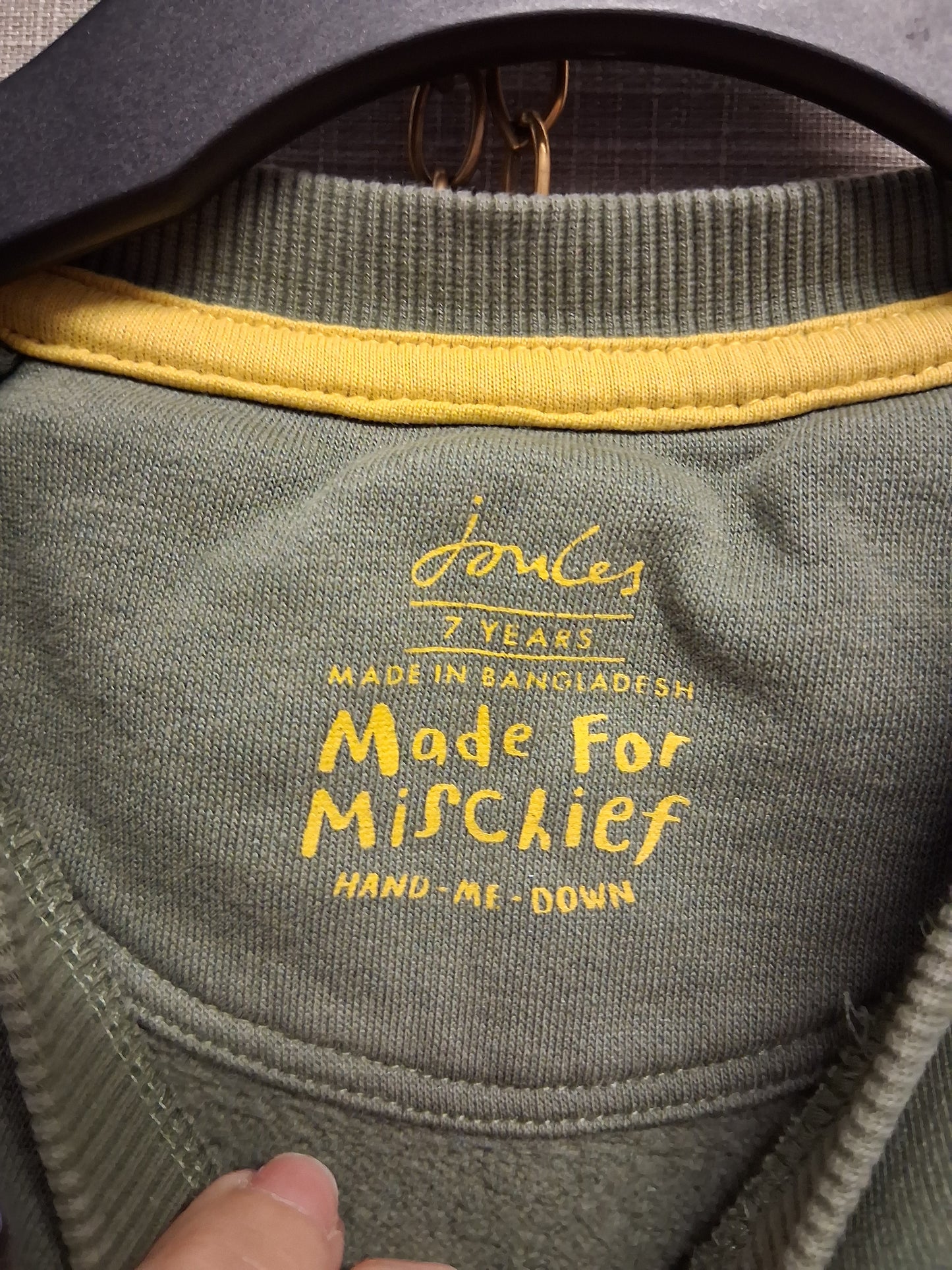 Joules Boys Land-Rover Theme Khaki Sweater Crew Neck Long Sleeve Age 7 Years
