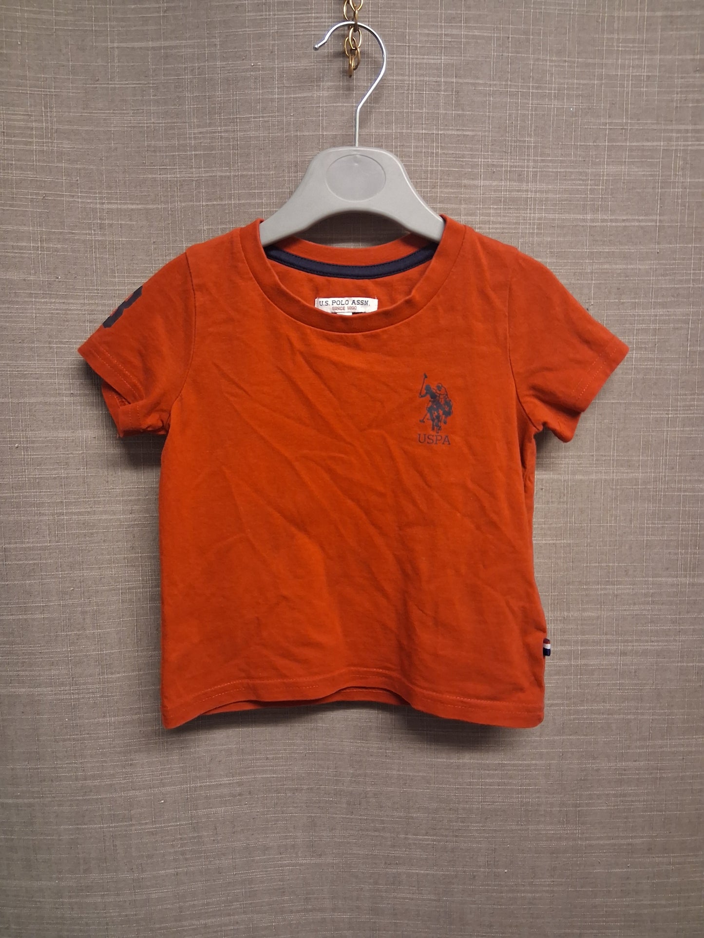 US Polo Assn T-Shirt Red Short Sleeve Jersey Age 18 Months