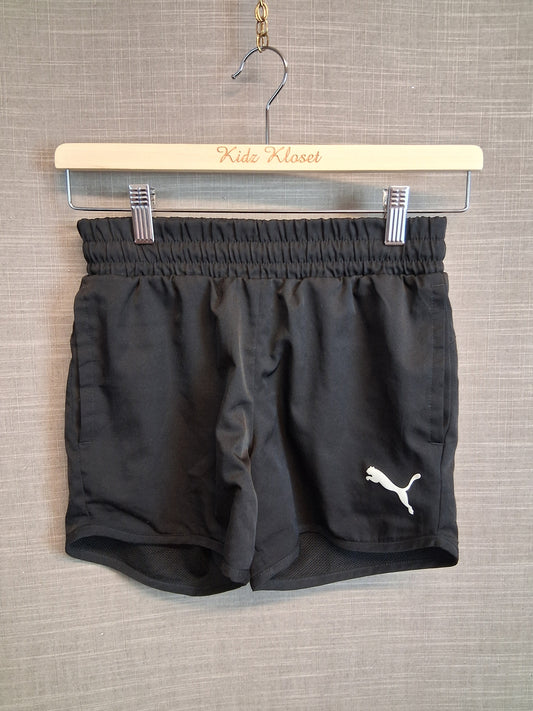 Puma Girls Running Shorts Black Size 11-12 Years