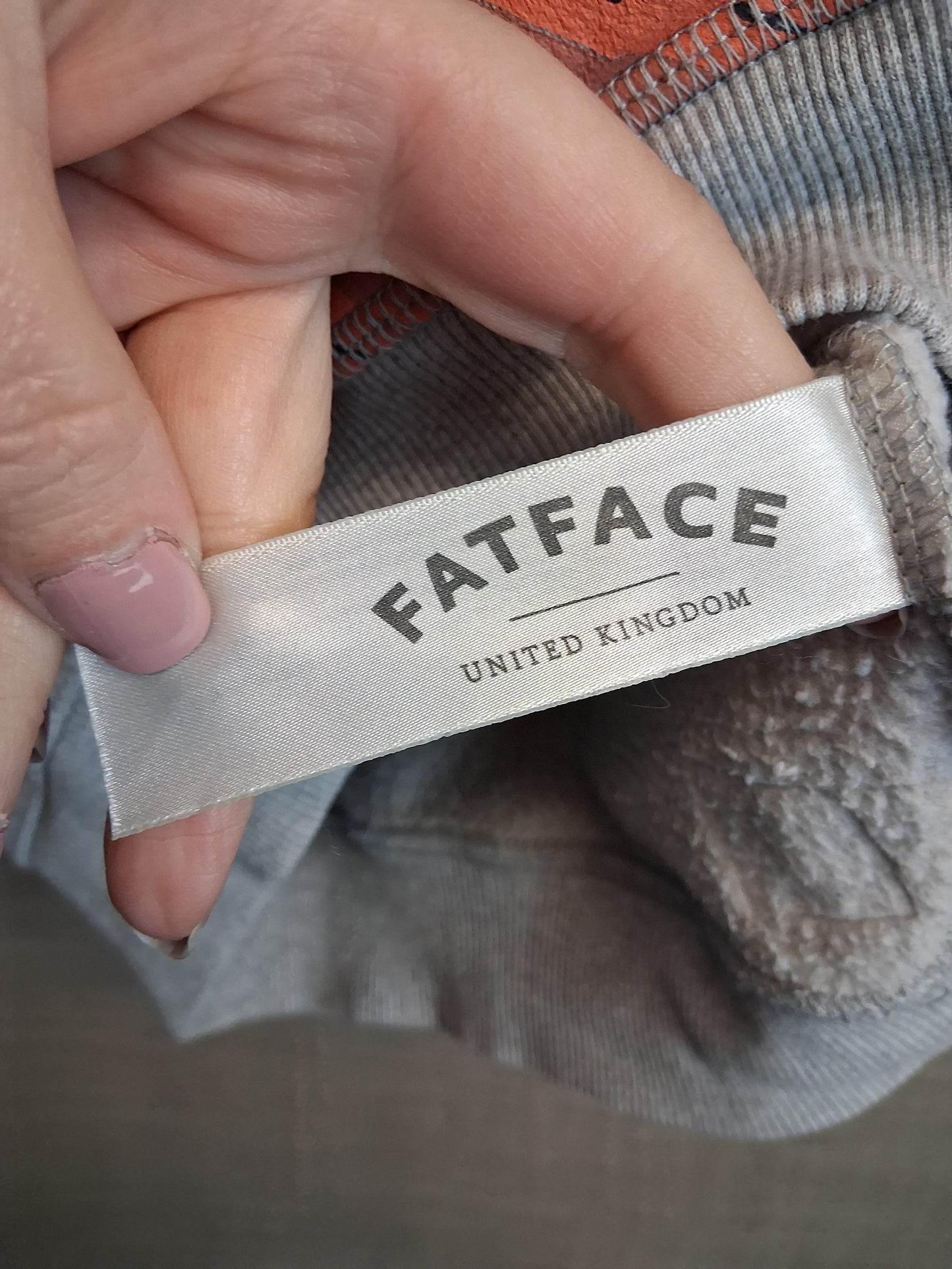 Fat Face Boys Sweater Grey Bear Graphic Print Age 8-9 Years