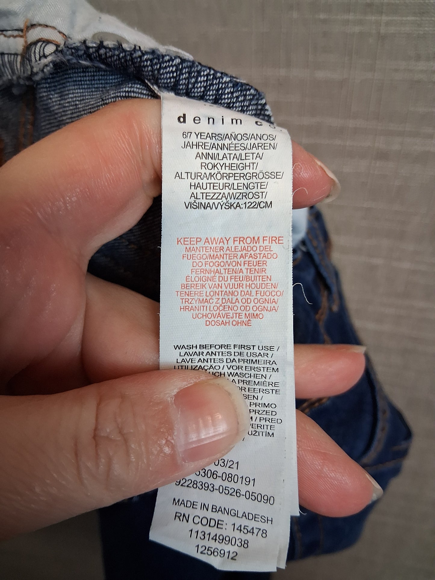 Primark Boys Skinny Blue Jeans Age 6-7 Years Adjustable Waist