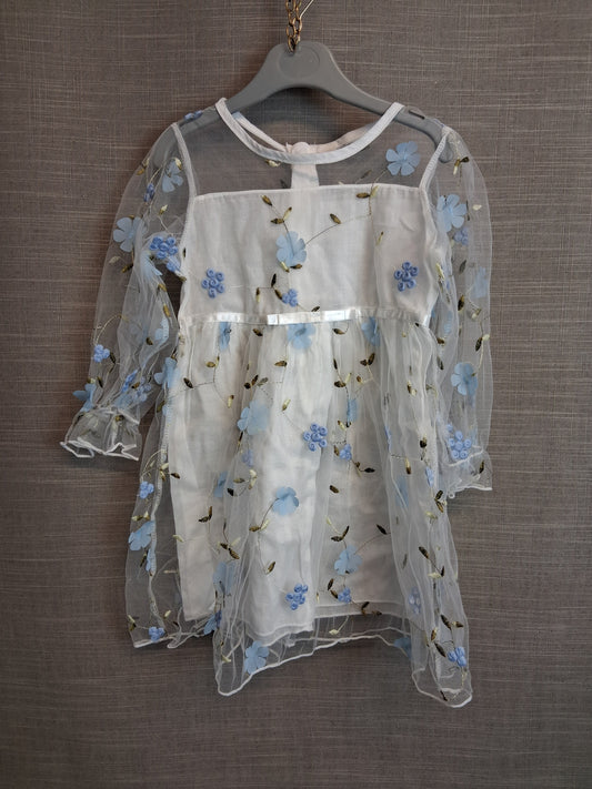 Shein Girls Summer Dress Age 3 Years Mesh Lightweight Floral
