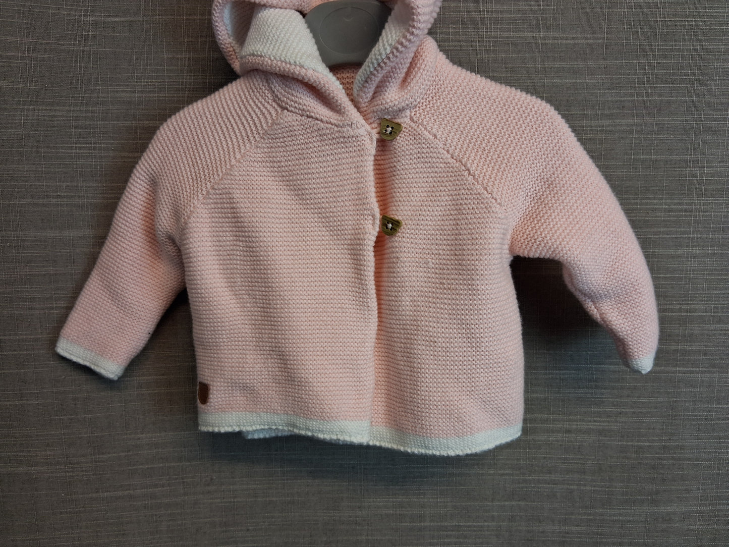 Rock Bye Baby Girls Pink Knitted Cardigan Knitted with Hood Age 0-3 months
