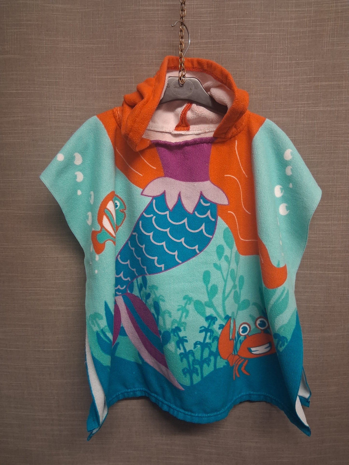 Girls Mermaid Theme Hooded Towel Age 3-5 Years