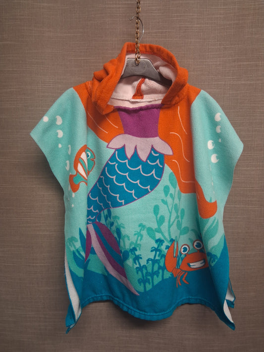 Girls Mermaid Theme Hooded Towel Age 3-5 Years