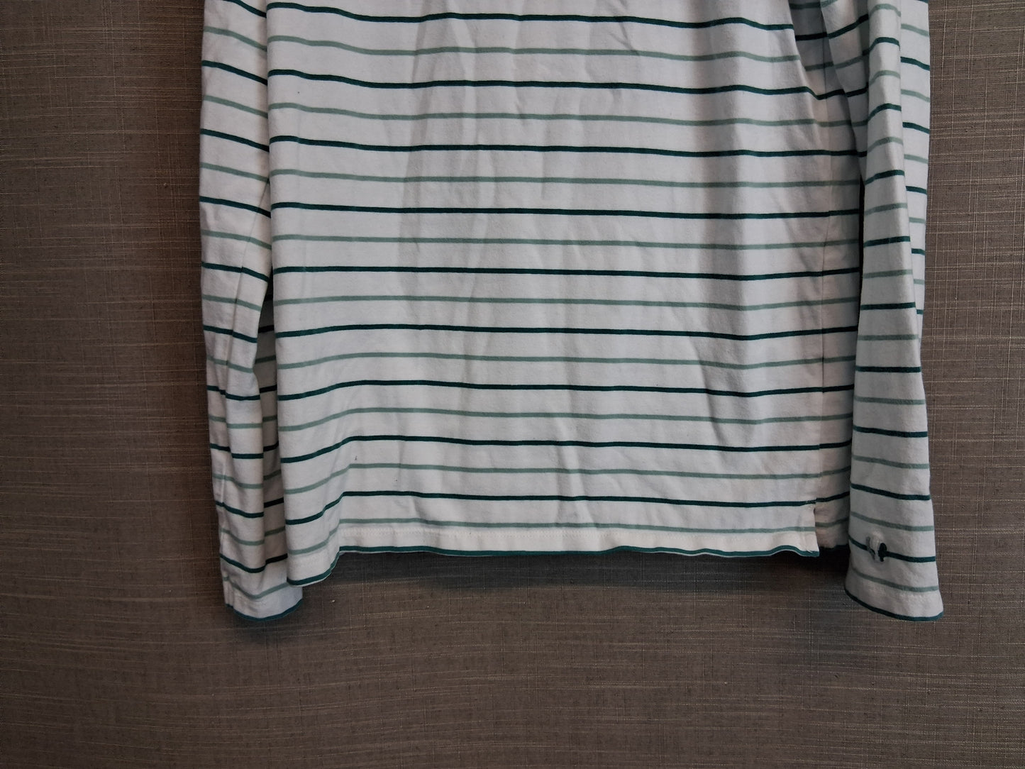 FatFace Girls Long Sleeve Jersey T-Shirt Age 12-13 Years Green Stripe