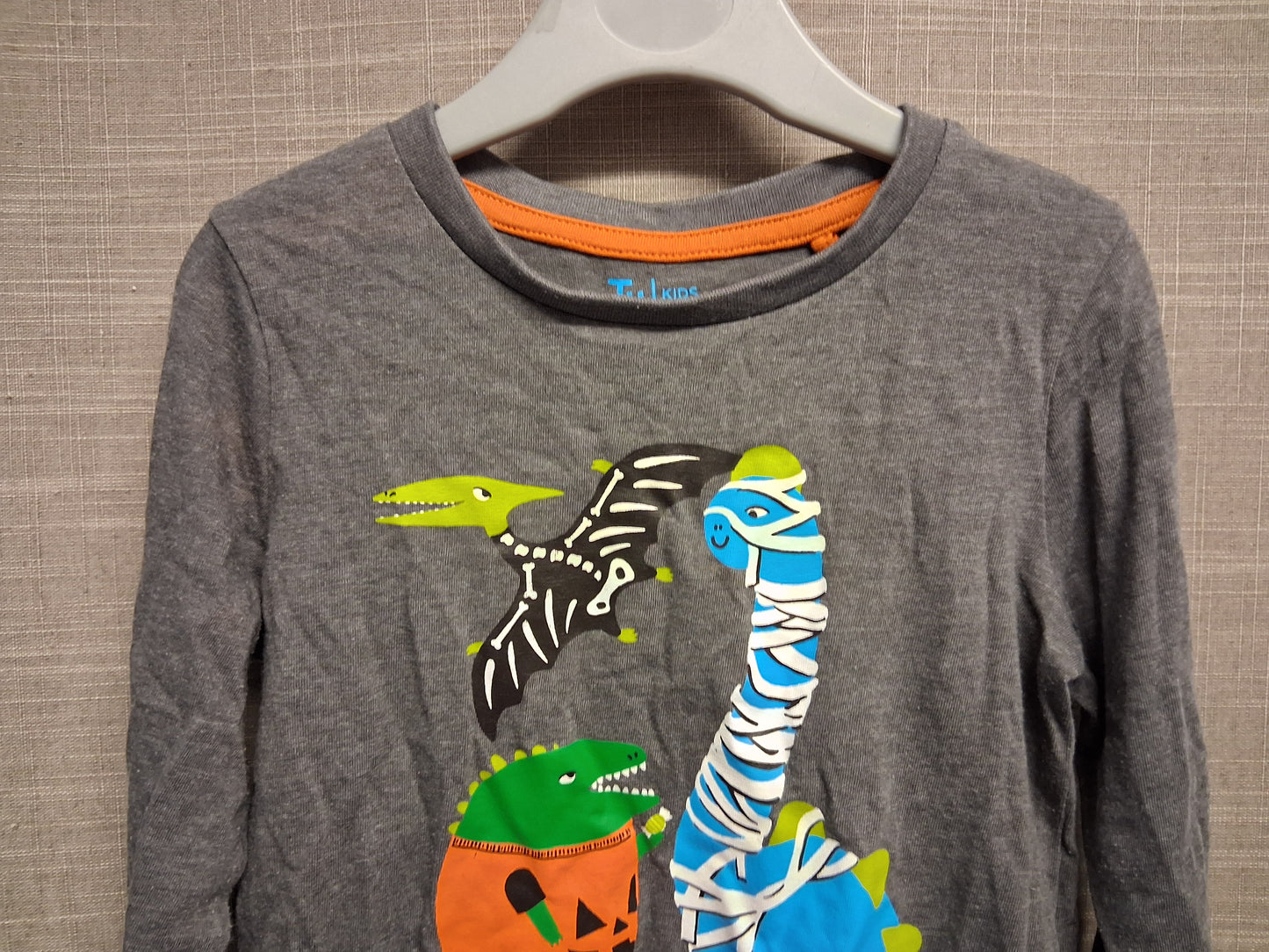TU Boys Halloween Dinosaur Long Sleeve Grey T-Shirt Age 2-3 Years