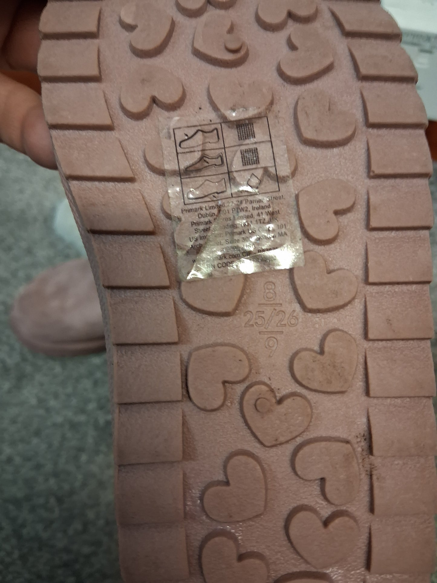 Primark Girls Pink Winter Ankle Boots Size 8/9