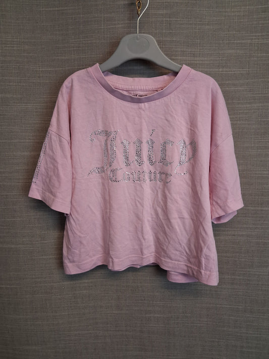 Juicy Couture Girls Crop T-Shirt Diamanté Spellout Age 5-6 Years