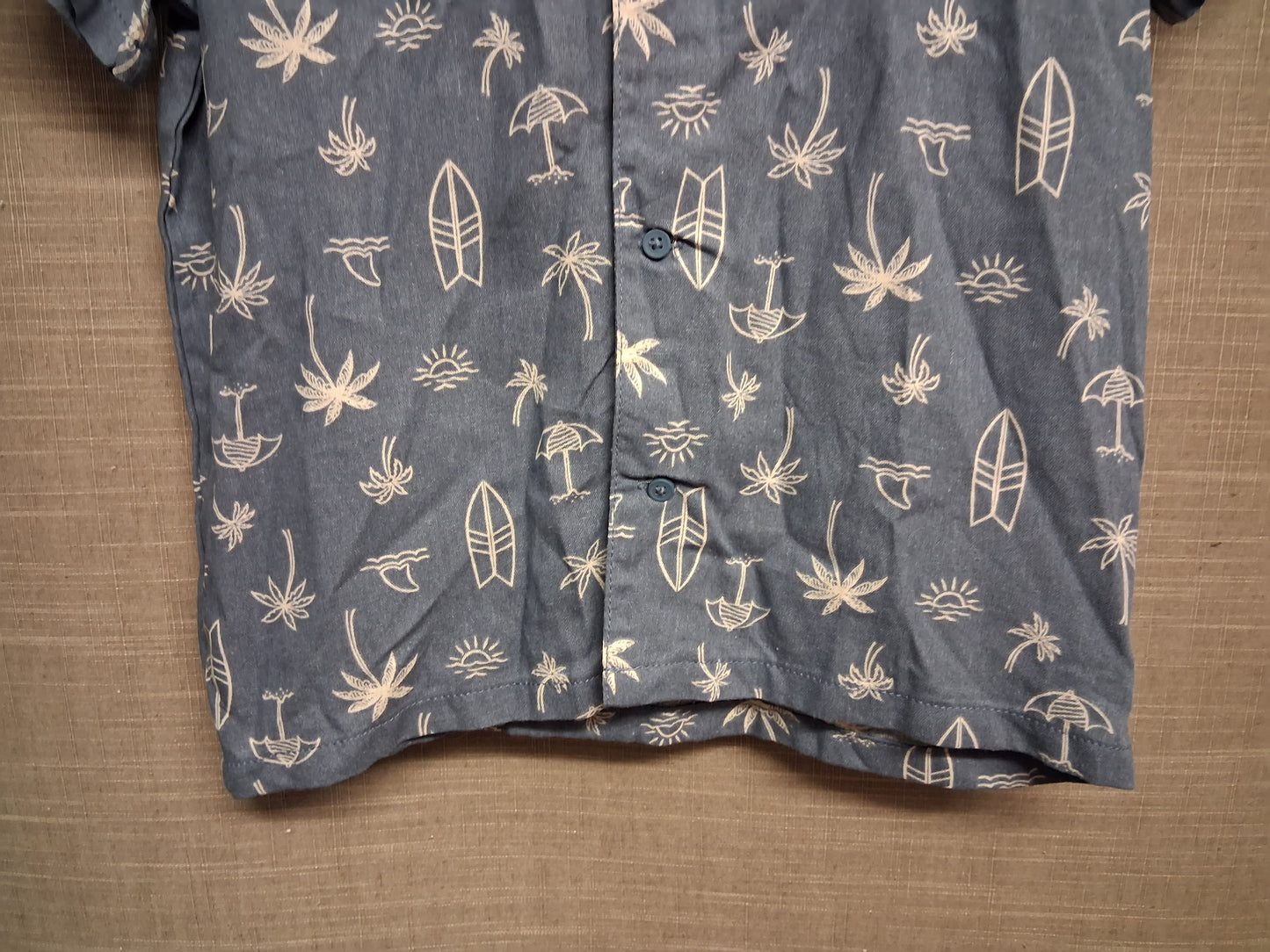 Lily & Dan Blue Palm Tree Print Hawaiian Shirt Short Sleeve Age 9-10 Years