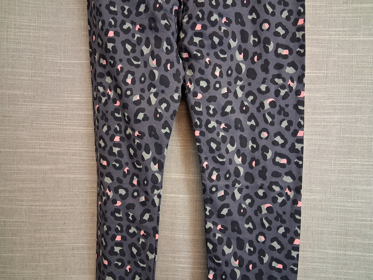 F&F Girls Grey Animal Print Leggings Jersey Age 10-11 Years