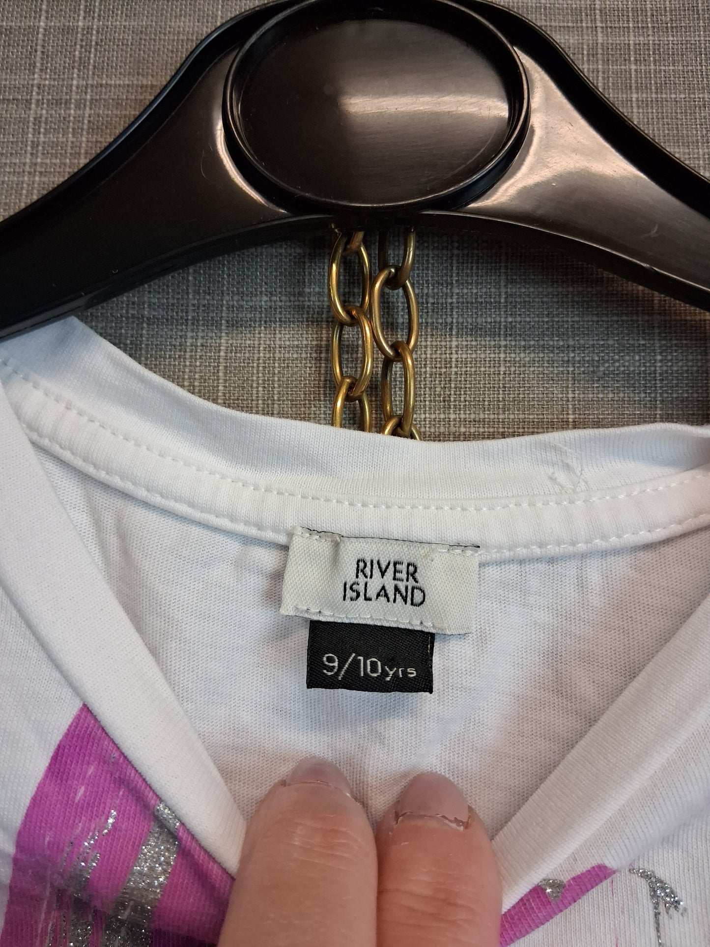 River Island Girls Cropped T-Shirt Short Sleeve Age 9-10 Years