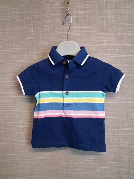 F&F Boys Polo T-Shirt Short Sleeve Age 0-3 Months
