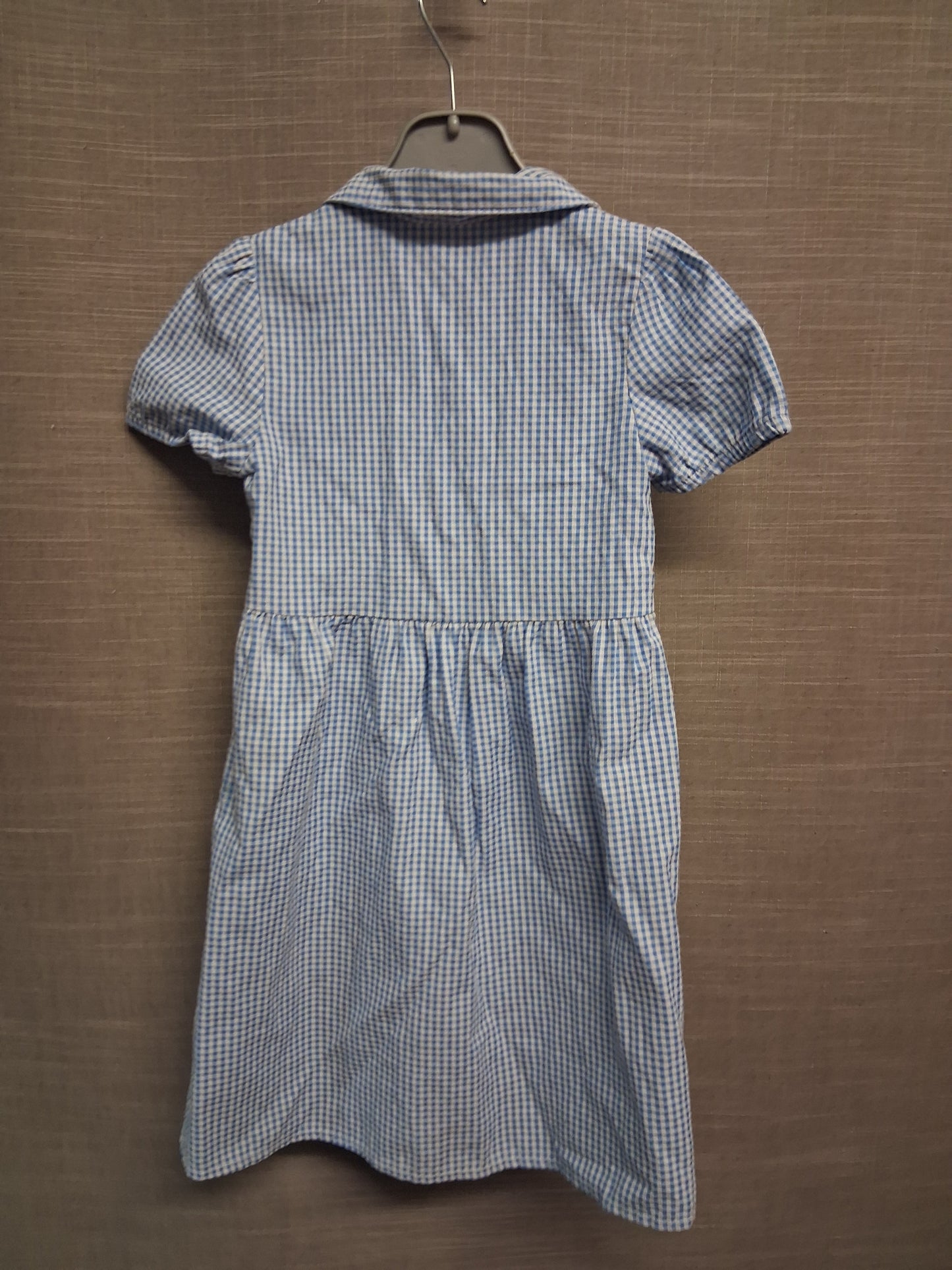 George Girls Blue Gingham School Dress Age 4-5 Years