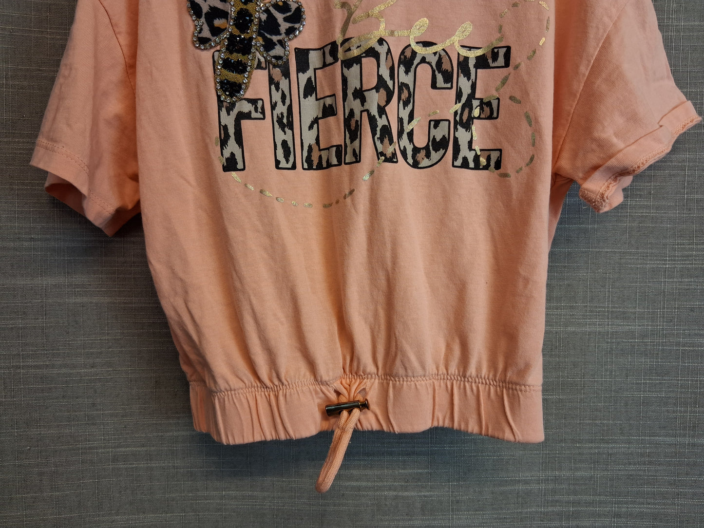 River Island Orange Cropped Short Sleeve T-Shirt Size 7-8 Years