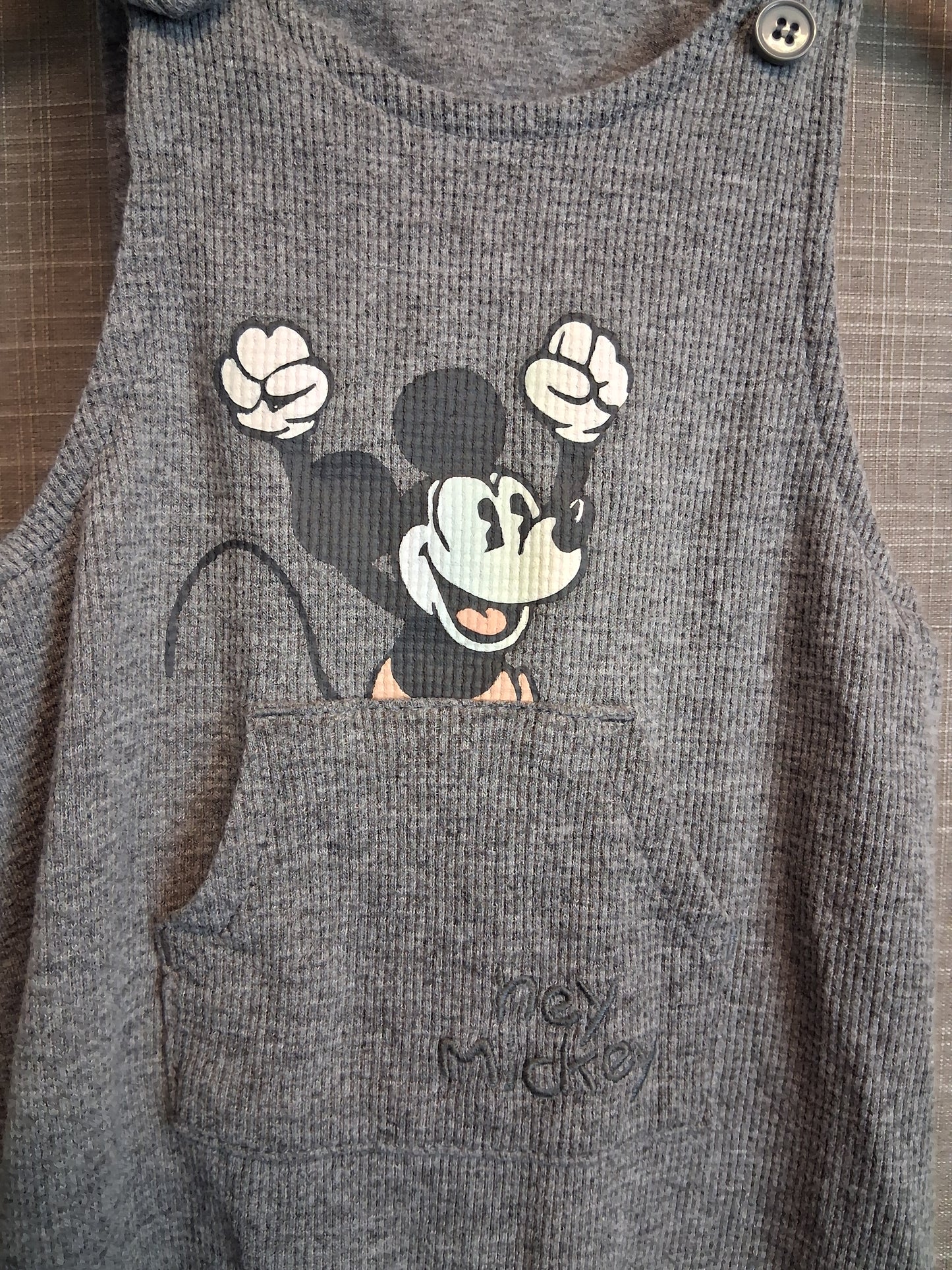 Disney George Mickey Mouse One Piece Romper Grey Age 6-9 Months