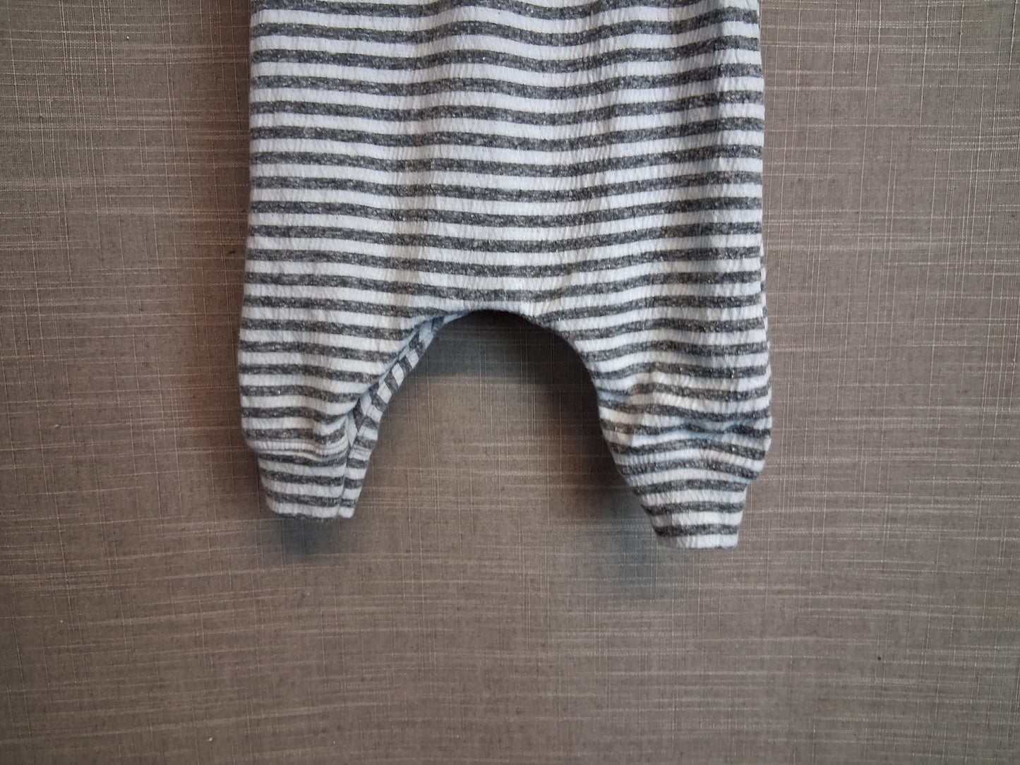 Next Boys Jersey One Piece Rompers Grey White Striped Age 0-3 Months