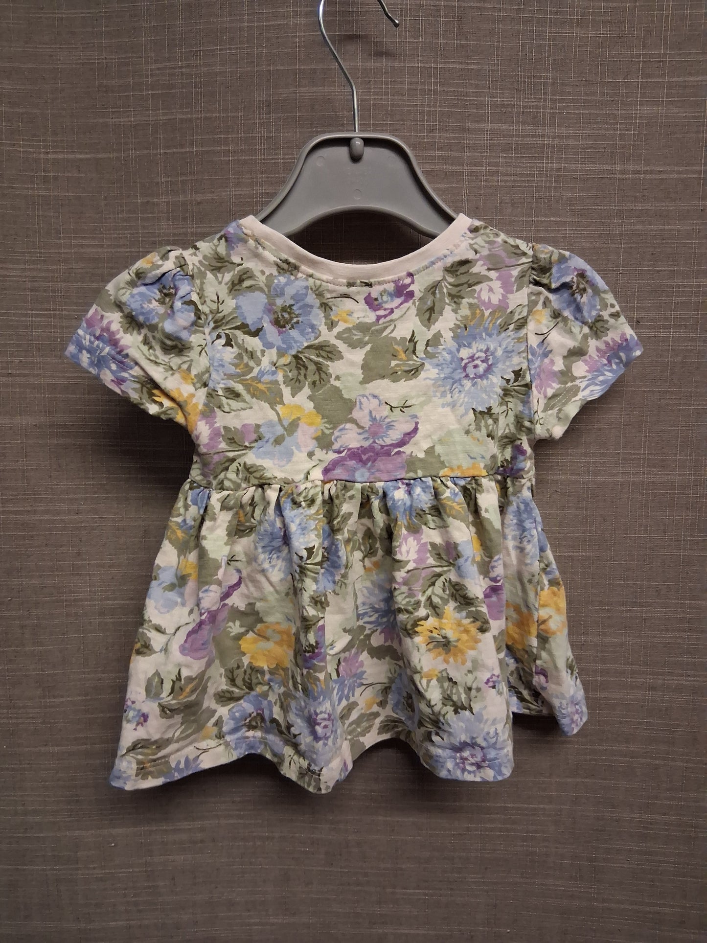 Next Girls Multicolour Floral Short Sleeve T-Shirt Dress Age 6-9 Months