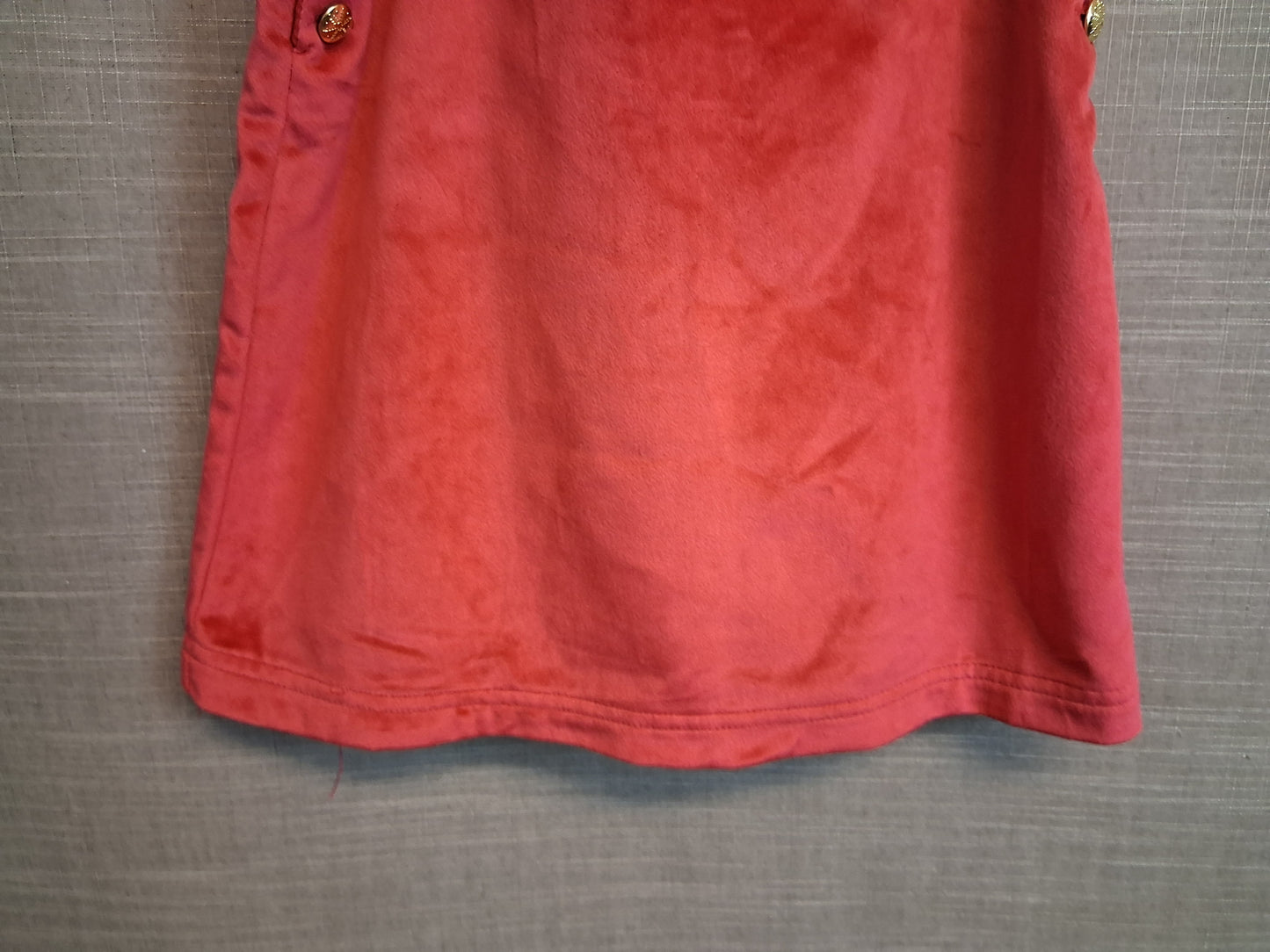 Tahari Girls Velour Red Pinafore Dress Age 6-7 Years
