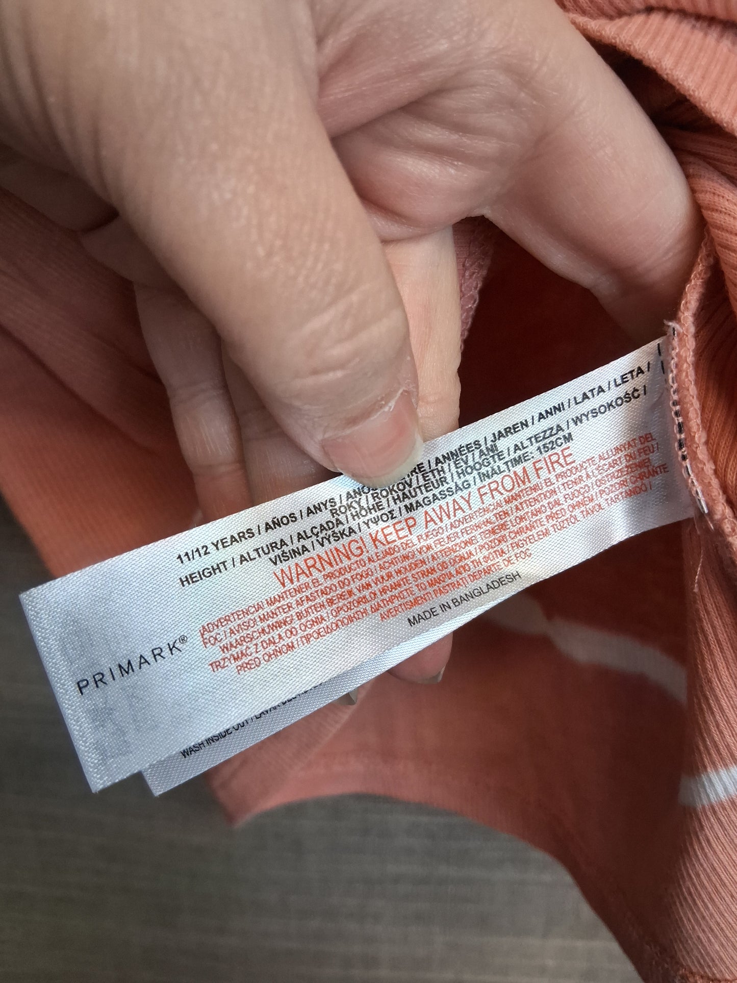 Primark Girls Orange Tie Dye Vest Tank Top Age 11-12 Years