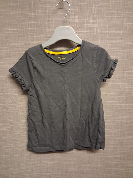 TU Girls Basic Grey Short Sleeve T-Shirt Age 3 Years