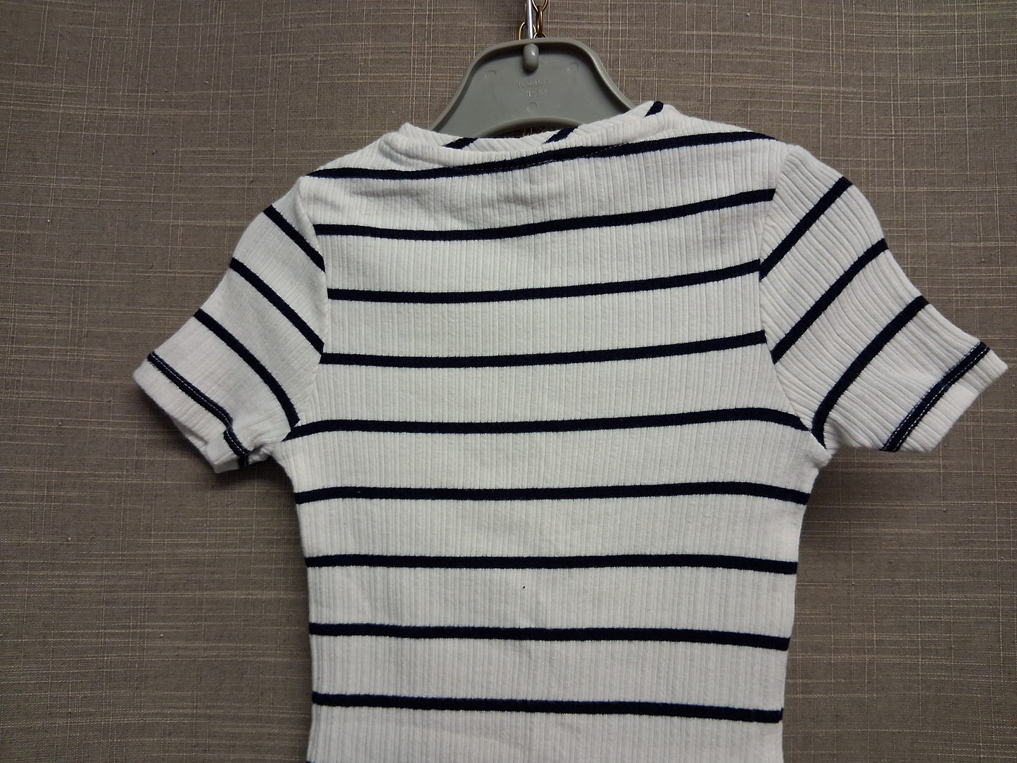 F&F Girls White Blue Striped Short Sleeve T-Shirt Dress Age 4-5 Years