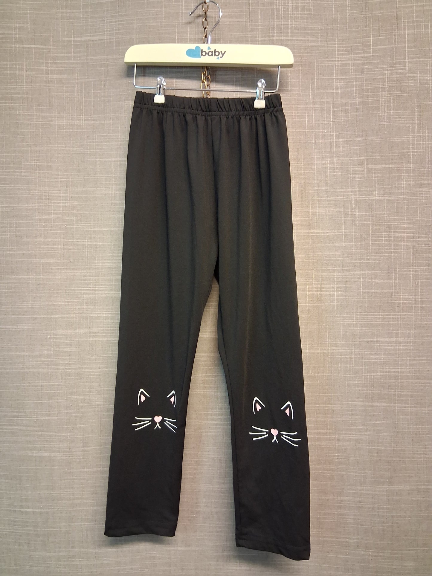 Shein Girls Black Leggings Cat Print Age 6 Years