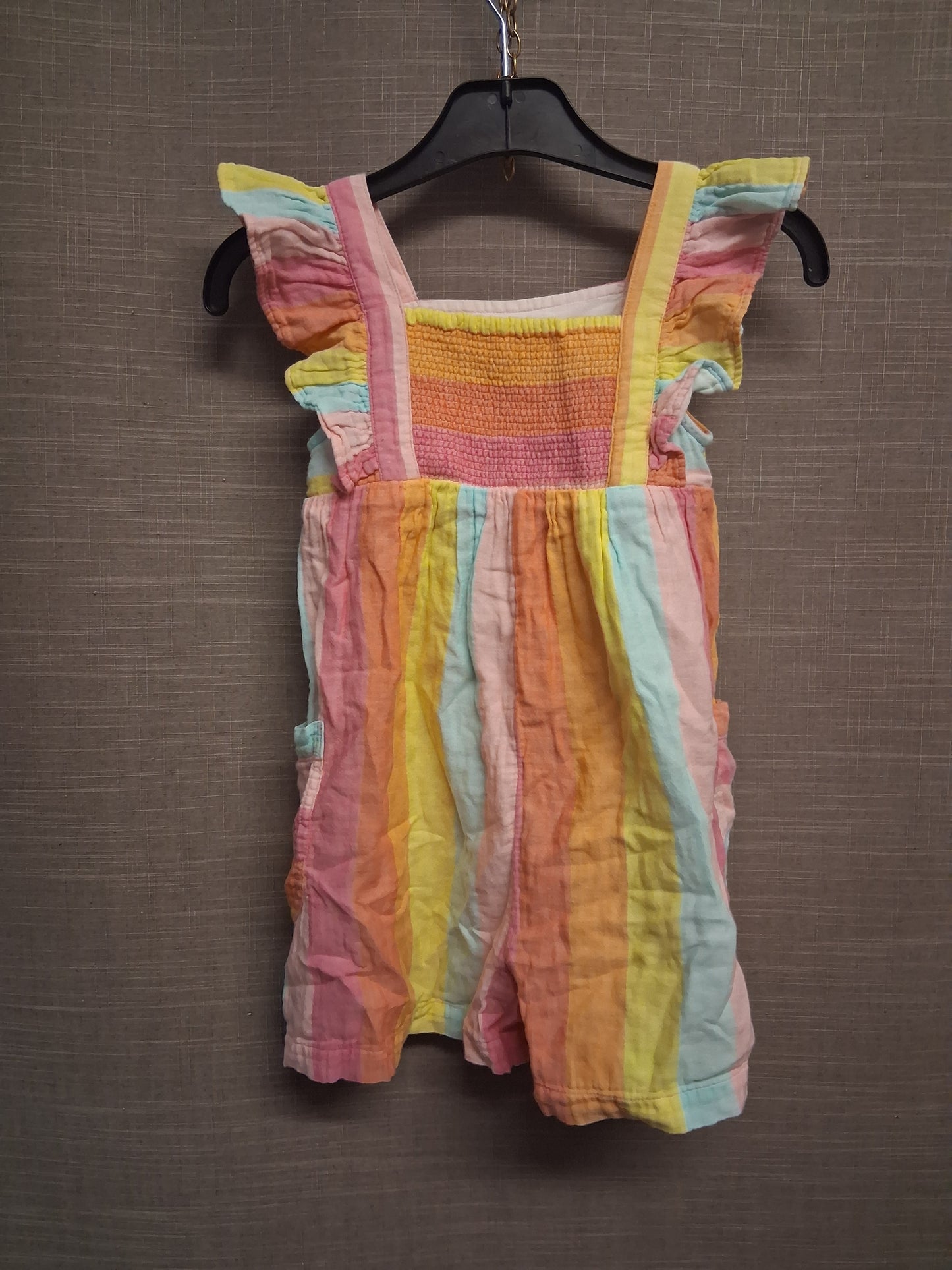 Nutmeg Playsuit Girls Multicolour Frill Straps 100% Cotton Age 4-5 Years