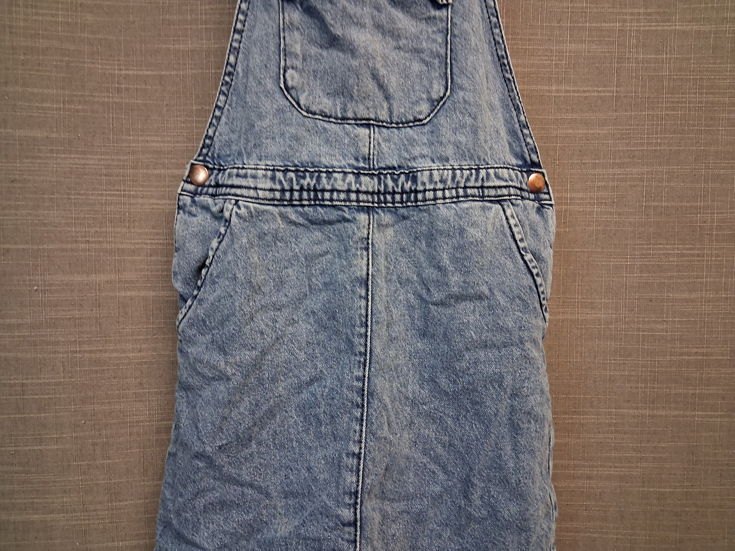 Girls Denim Blue Pinafore Dress Pocket on Front Age 5-6 Years