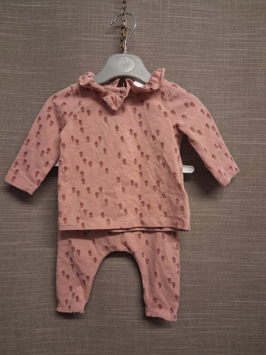 Next Girls 2 Piece Outfit Long Sleeve T-Shirt & Leggings Age 0-3 Months