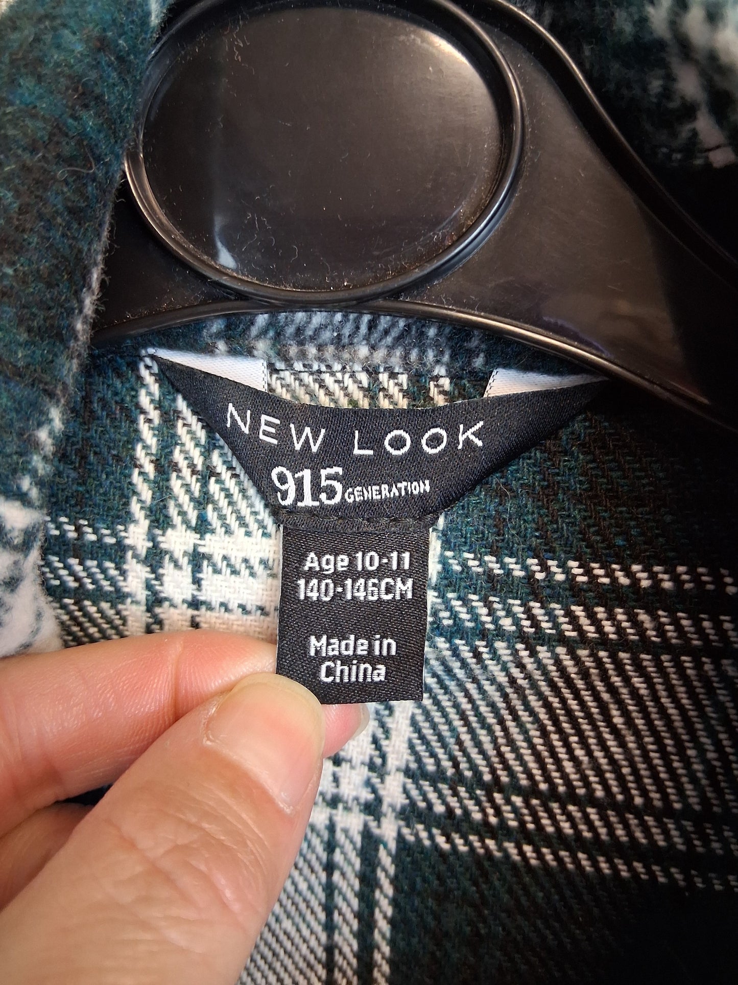 New Look Girls Green Check Flannel Style Shirt Age 10-11 Years