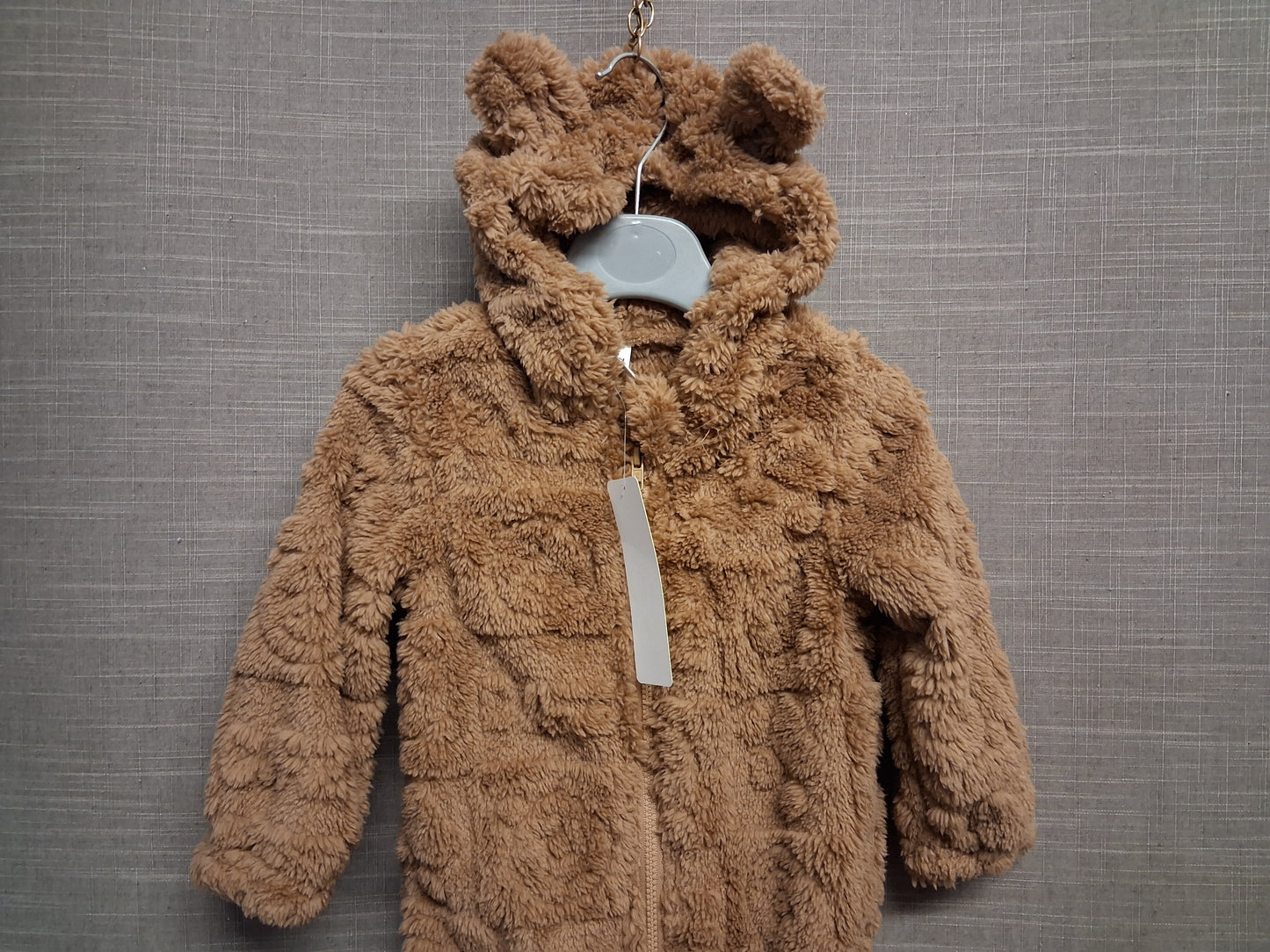 Shein Boys Brown Teddy Bear Onesie Age 9-12 Months New