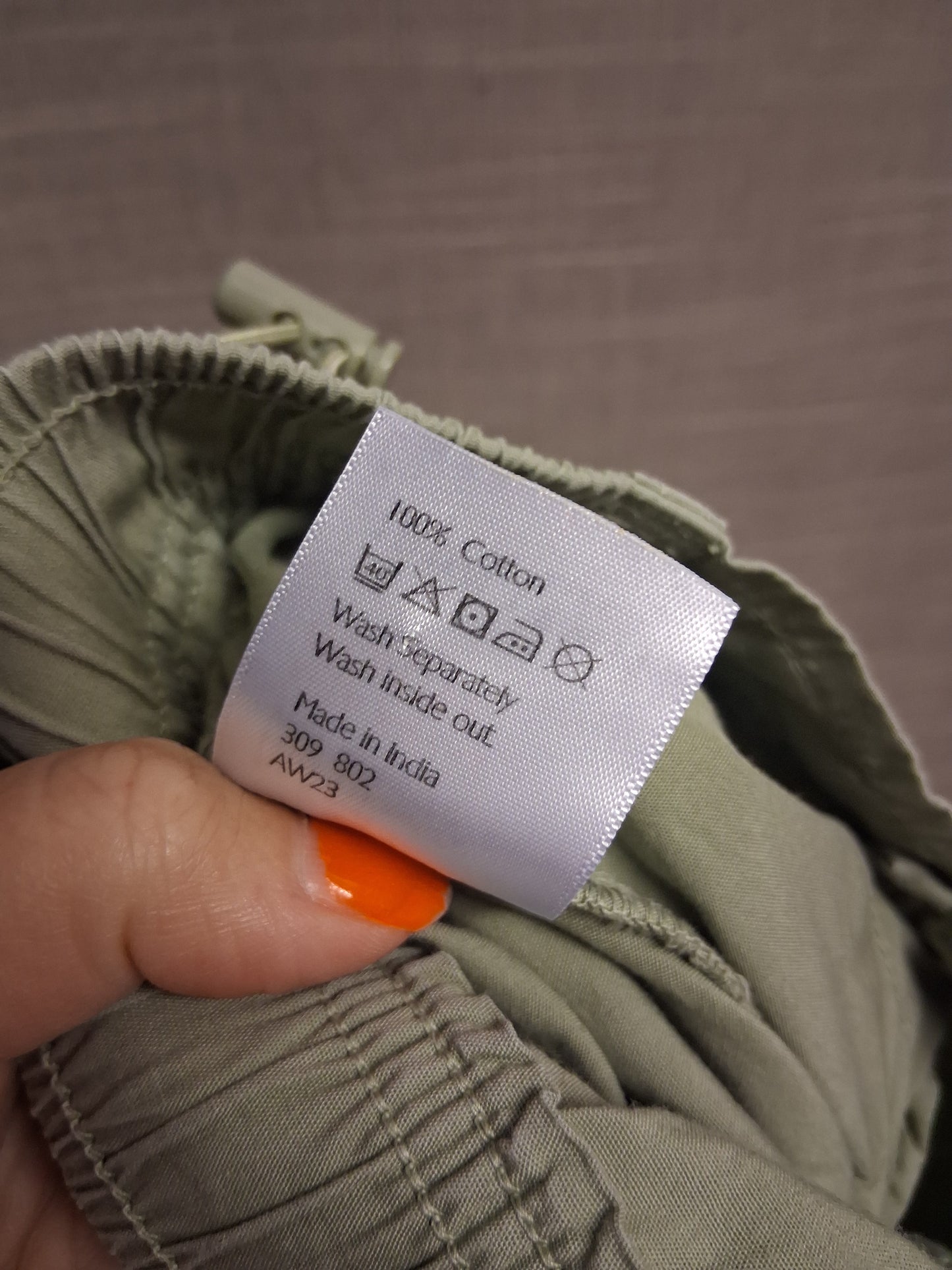 John Lewis Boys Khaki Green Cargo Chinos Age 10 Years