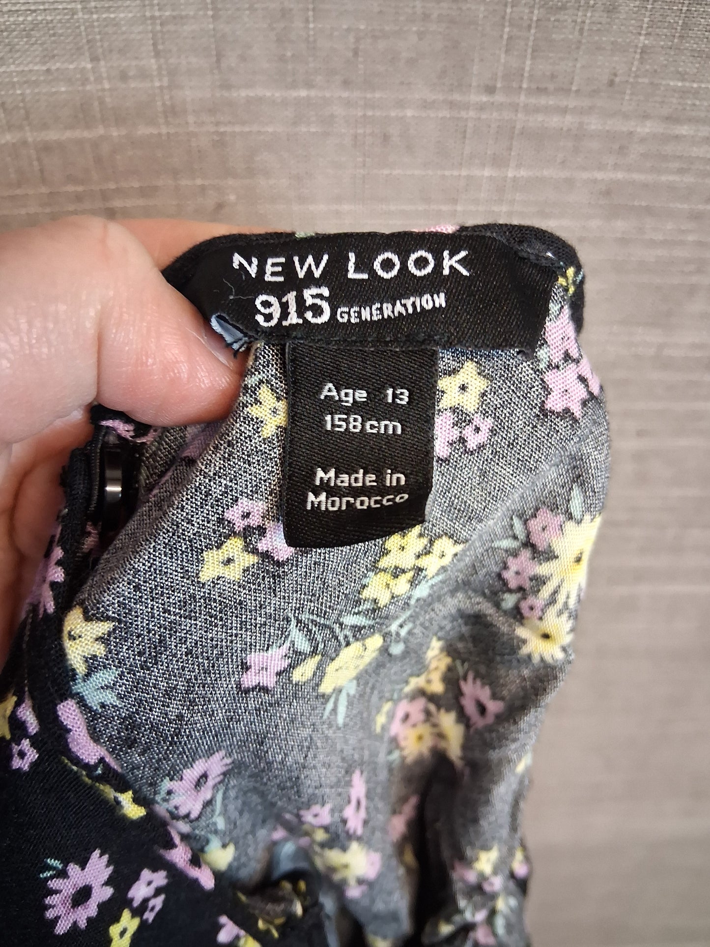 New Look Girls Black Floral Dress Age 13 Years