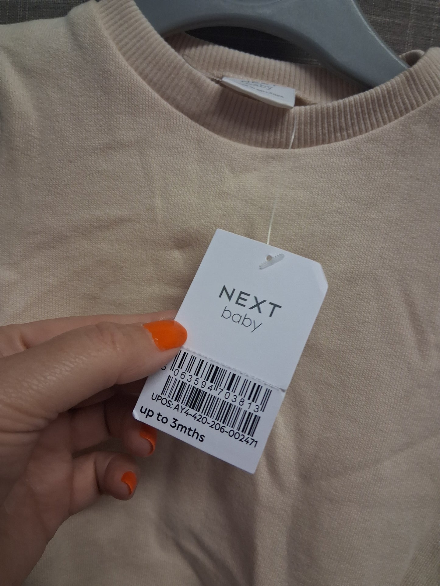 Next Sweater Bodysuit Girls Biege Age 0-3 Months New