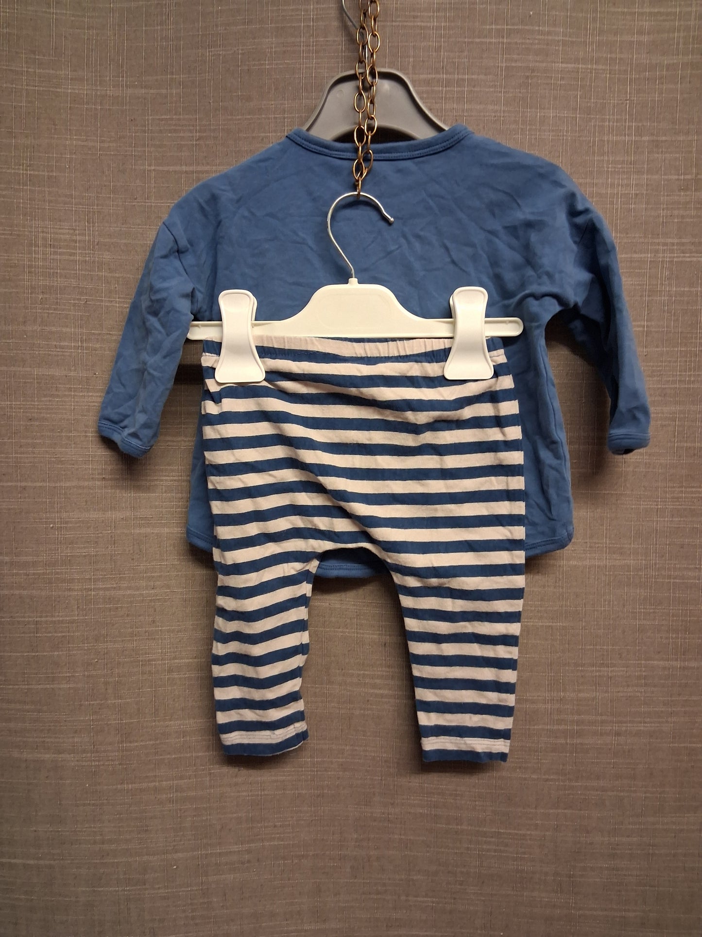 Next Boys 2 Piece Outfit T-Shirt & stripped Joggers Age 0-3 Months