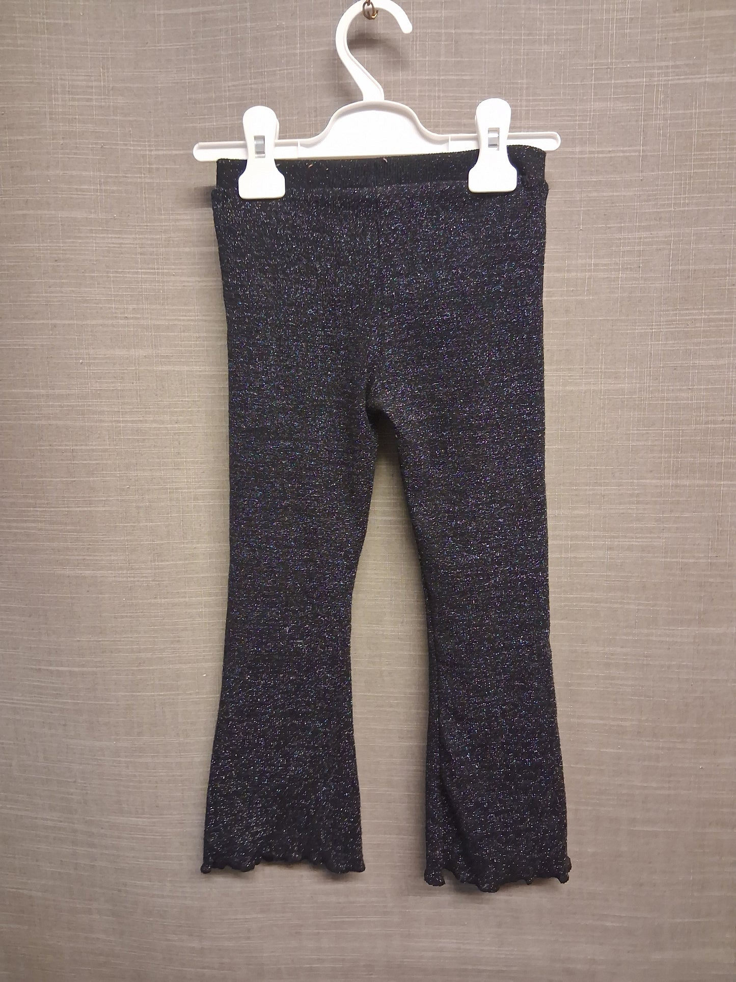 F&F Girls Black Bootcut Sparkly Leggings Age 4-5 Years