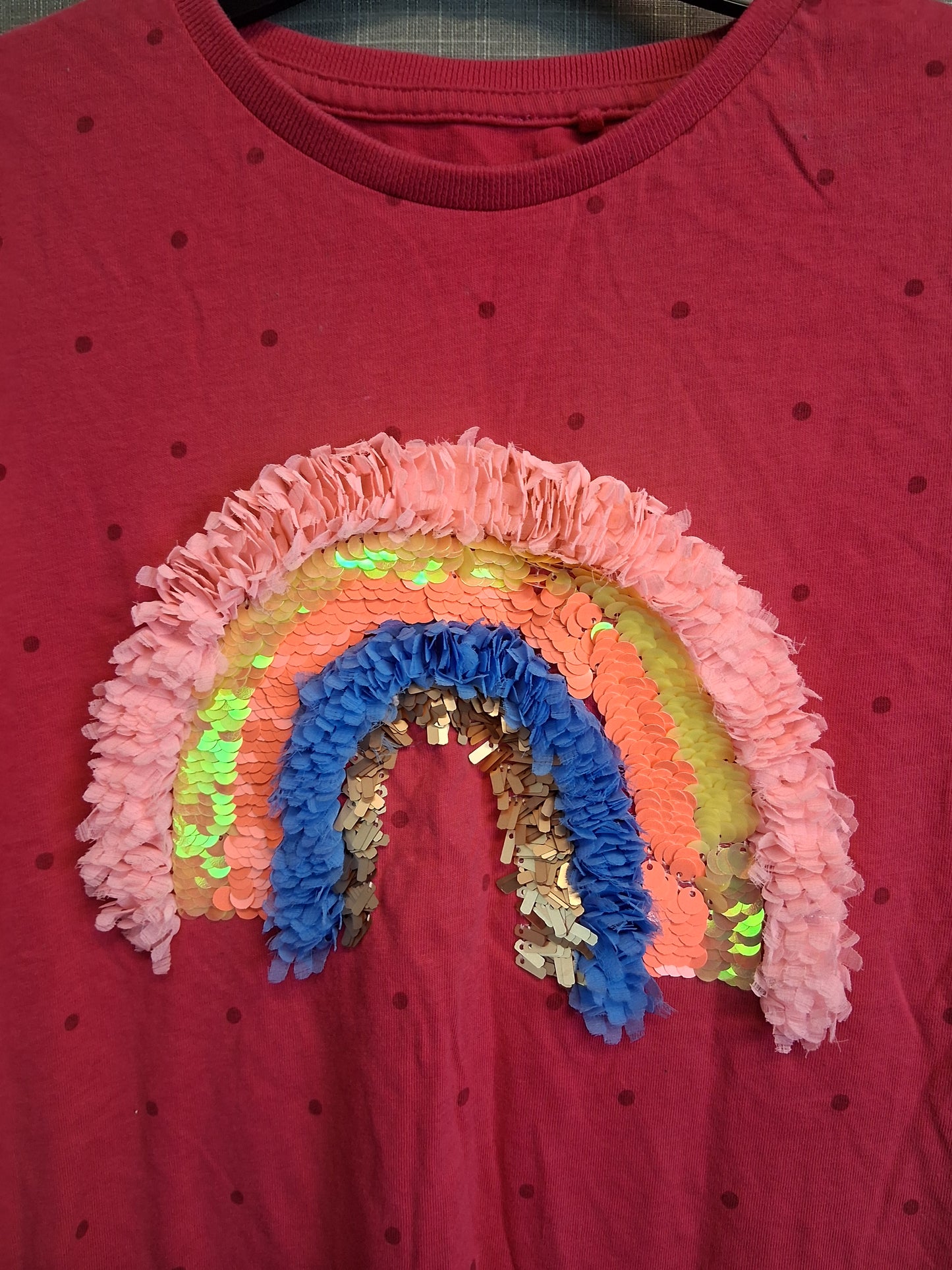 Next Girls Pink Rainbow T-Shirt Short Sleeve Age 11 Years