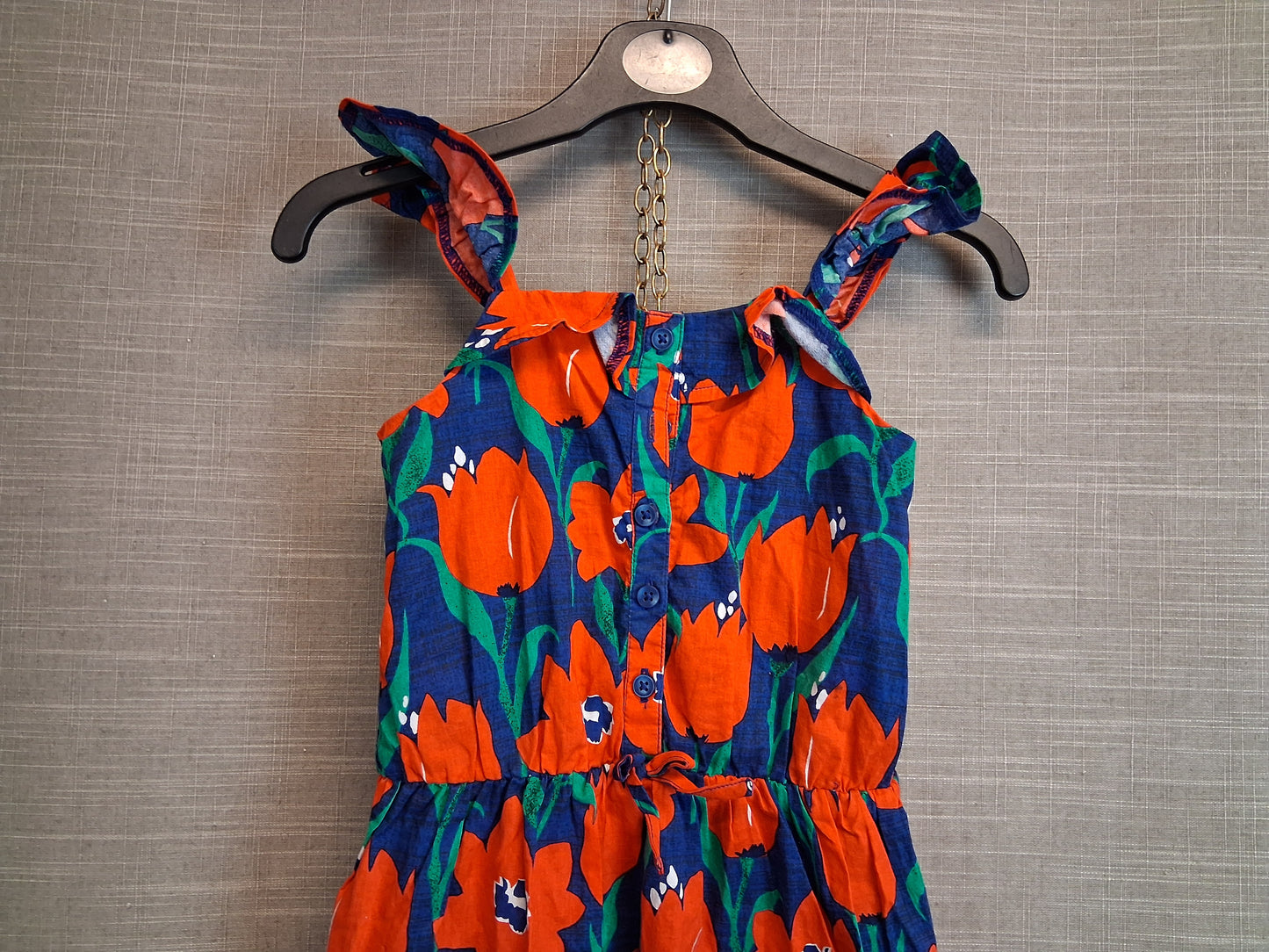 Next Girls Poppy Print Dungarees Romper Age 2-3 Years Lightweight