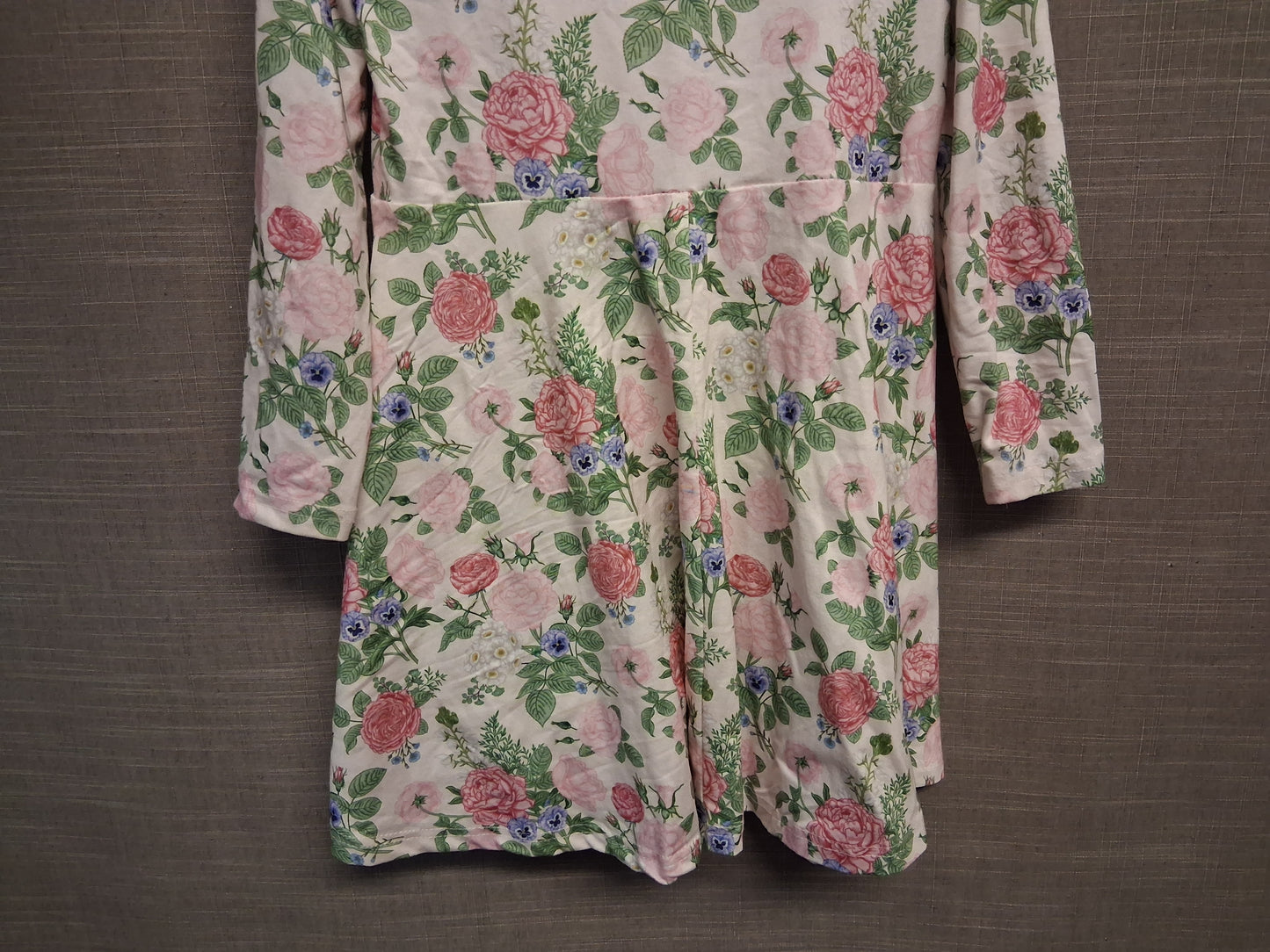 Dolly Wears Cream Floral Long Sleeve A Line Jersey Dress Age 4-5 Years