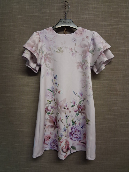 Next Girls Floral Pale Pink A Line Dress Age 8 Years