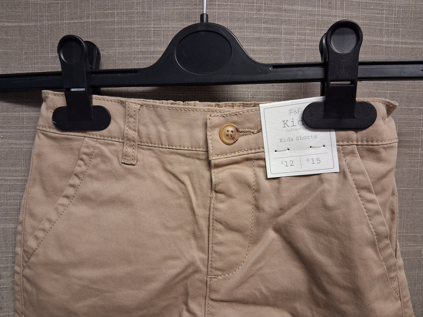 F&F Boys Beige Chino Shorts Age 4-5 Years New