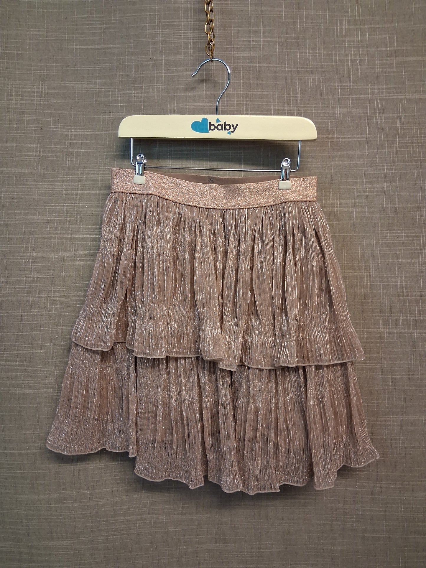 Next Girls Tiered RaRa Skirt Blush Pink Glittery Age 10 Years