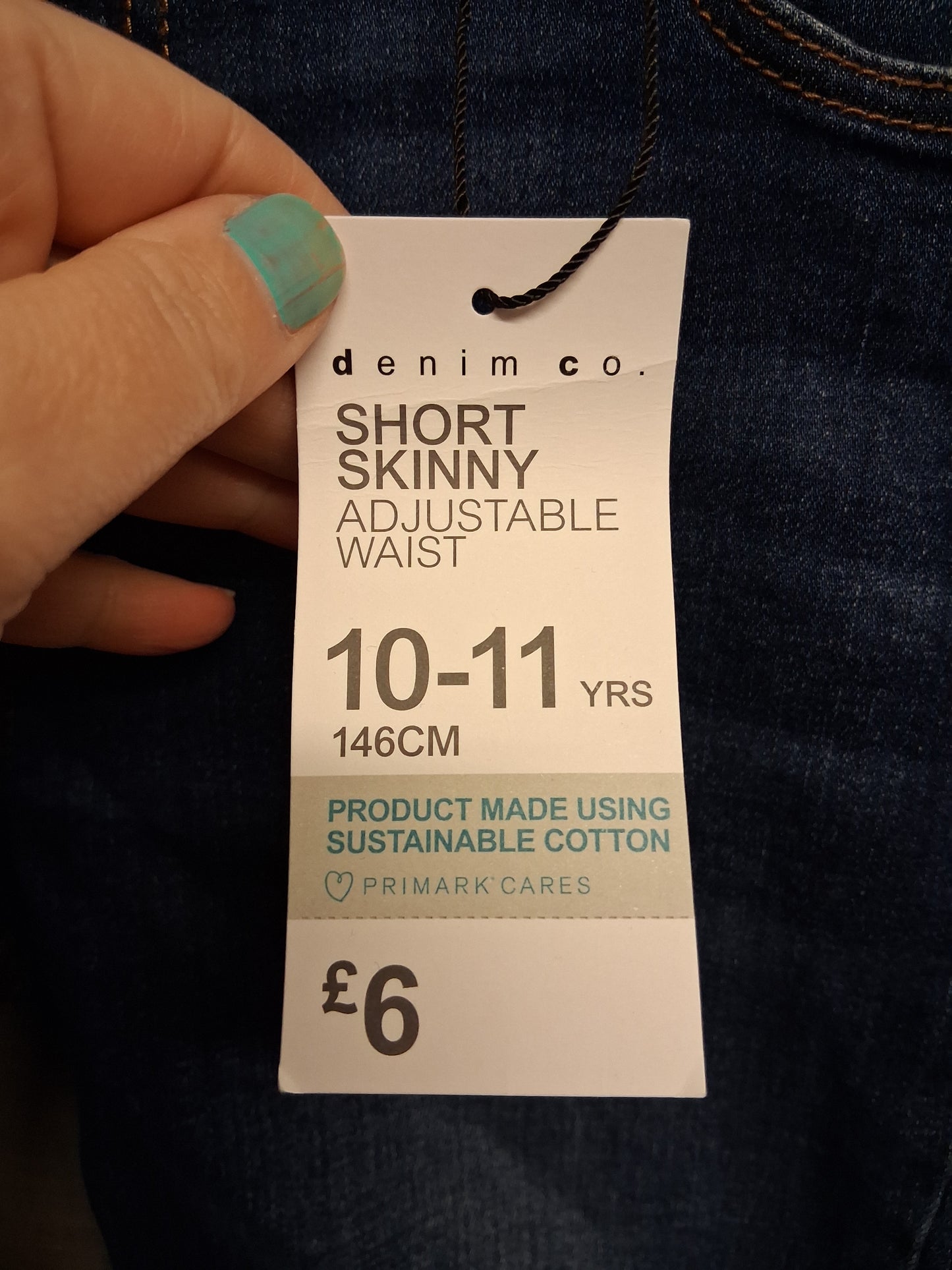 Primark Boys Blue Denim Skinny Short Age 10-11 Years New