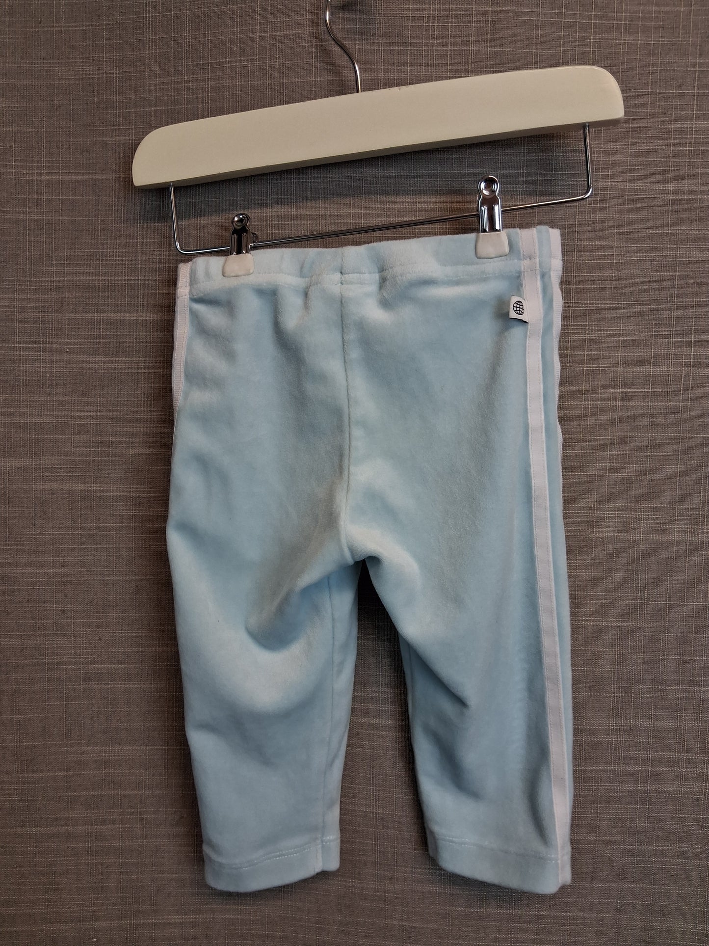 Adidas Girls Pale Blue Velour Leggings Age 6-9 Months