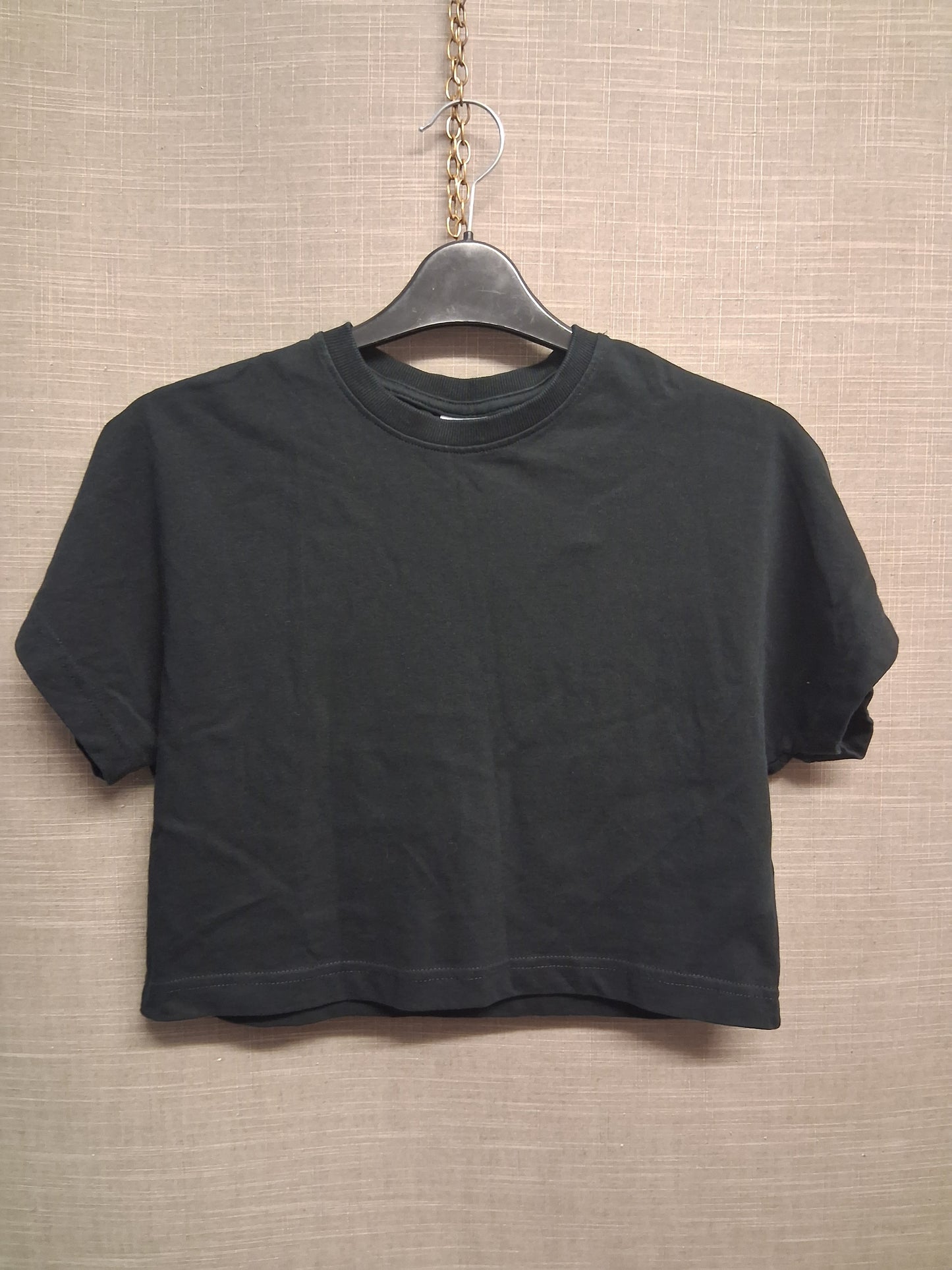 Zara Girls Black Crop Short Sleeve T-Shirt Age 9-10 Years