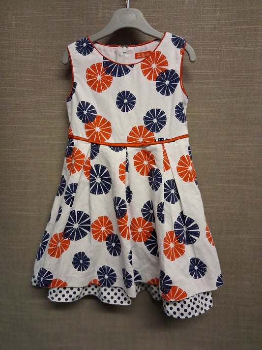 Lilus Girls Blue Red White A Line Floral Sleeveless Party Dress Age 6 Years