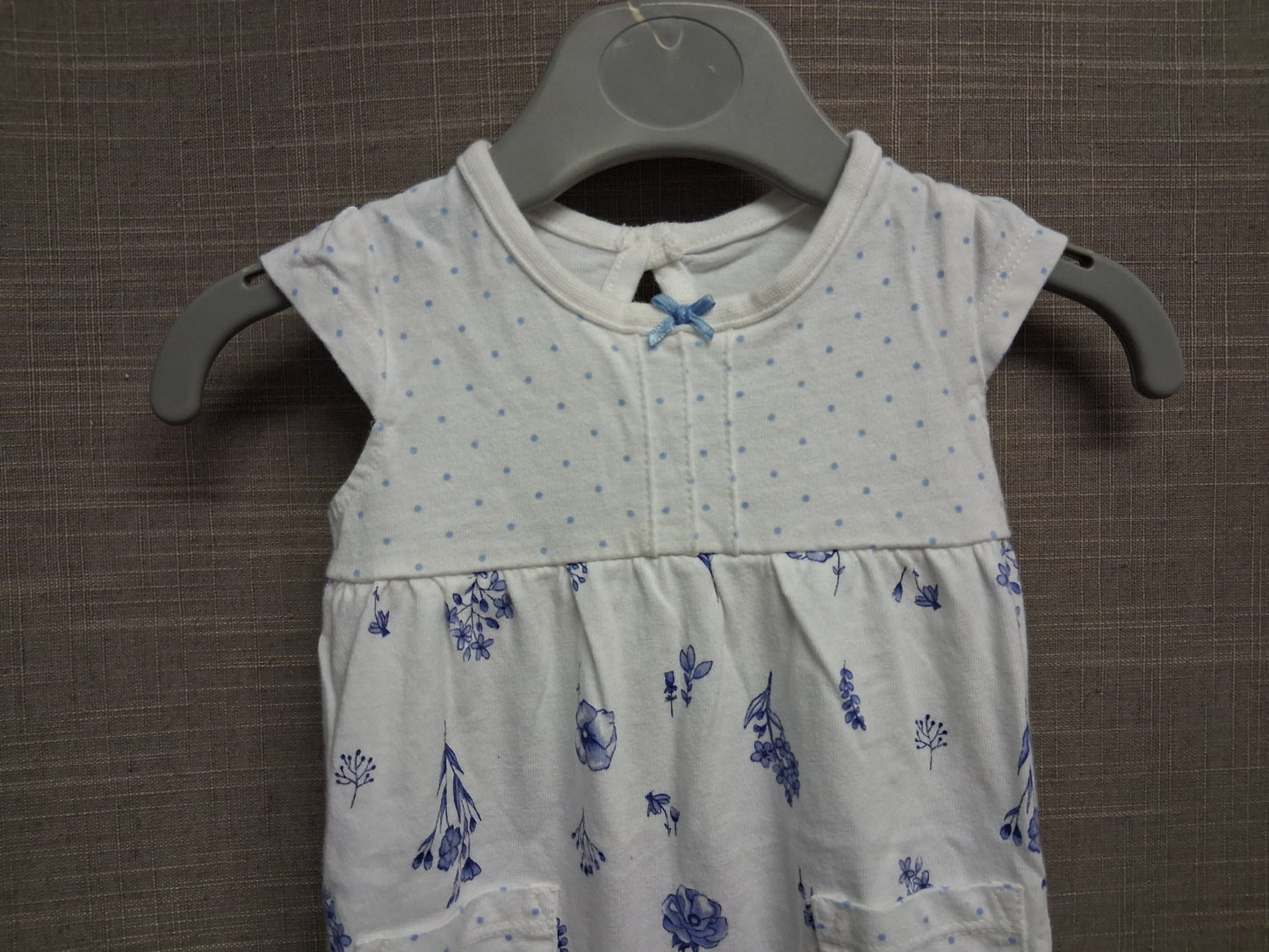 George Girls White Floral Jersey One Piece Romper Age First Size